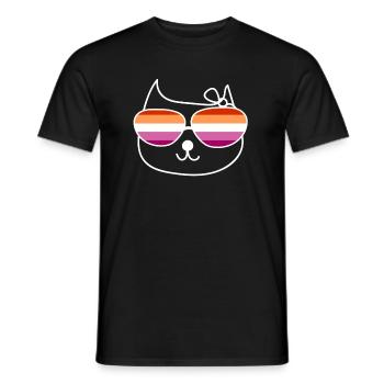 Homo Katze Kätzchen Lesbisch lesbische Katze - Männer T-Shirt - Schwarz - Vorne - AI Model Male 178 light (178cm)