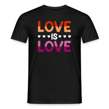 Lesbian Lesbian Pride Love is Love Liebe Homo - Men's T-Shirt - black - Front - AI Model Male 178 light (178cm)