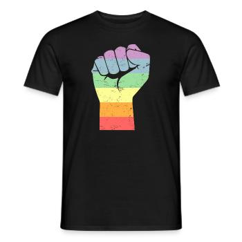 LGBT Pride Gay Geschenk Schwulen Regenbogen - Männer T-Shirt - Schwarz - Vorne - AI Model Male 178 light (178cm)