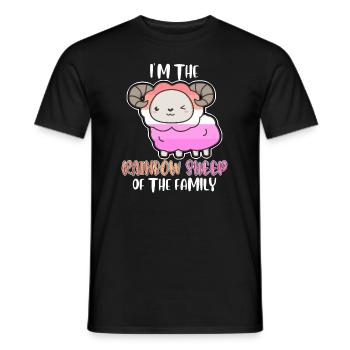 Lesbian saying Rainbow Sheep LGBT Pride sheep - Men's T-Shirt - black - Front - AI Model Male 178 light (178cm)
