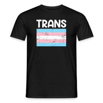 Trans Flagge Regenbogen LGBT Pride Transsexuell - Männer T-Shirt - Schwarz - Vorne - AI Model Male 178 light (178cm)