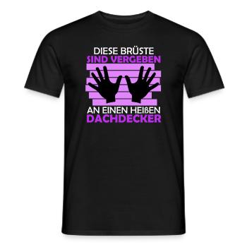 Dachdecker Frau Brüste an Dachdecker vergeben - Männer T-Shirt - Schwarz - Vorne - AI Model Male 178 light (178cm)