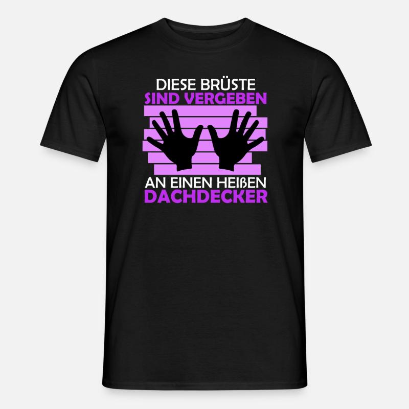 Dachdecker Frau Brüste an Dachdecker vergeben - Männer T-Shirt - Schwarz