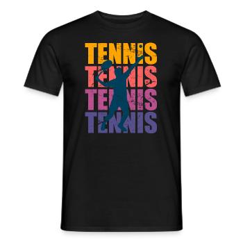 Tennis tennis logo vintage sportif - T-shirt homme - noir - Devant - AI Model Male 178 light (178cm)