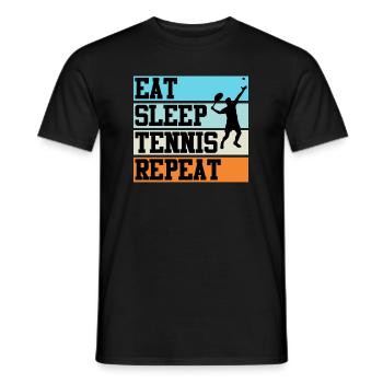 Tennis Tennisspieler Tennisschläger Geschenk - Männer T-Shirt - Schwarz - Vorne - AI Model Male 178 light (178cm)