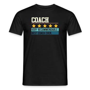 Tennis Coach 5 Sterne Bewertung Best Coach ever - Männer T-Shirt - Schwarz - Vorne - AI Model Male 178 light (178cm)