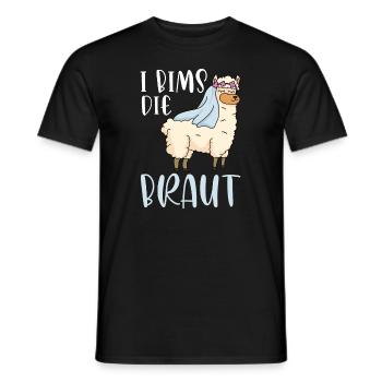 I bims die die Braut Hochzeit Motiv Lama Alpaka - Männer T-Shirt - Schwarz - Vorne - AI Model Male 178 light (178cm)