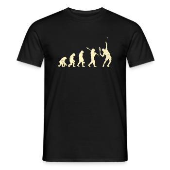 Tennis Monkey Human Evolution Serve Tennis Game - Men's T-Shirt - black - Front - AI Model Male 178 light (178cm)