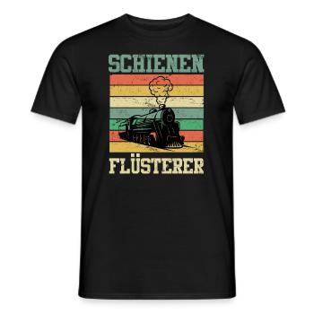 Schienen Flüsterer Eisenbahner Modelleisenbahn - Männer T-Shirt - Schwarz - Vorne - AI Model Male 178 light (178cm)