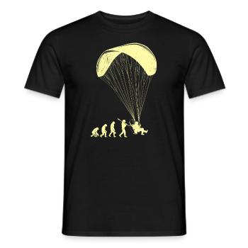 Paramotor Evolution Affe Mensch Paraglider - Männer T-Shirt - Schwarz - Vorne - AI Model Male 178 light (178cm)