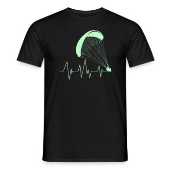 Gleitschirm Herzschlag Paraglider Herz - Männer T-Shirt - Schwarz - Vorne - AI Model Male 178 light (178cm)