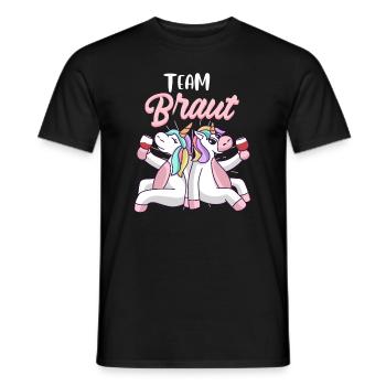 Team Braut Einhorn Geschenk Junggesellin JGA - Männer T-Shirt - Schwarz - Vorne - AI Model Male 178 light (178cm)