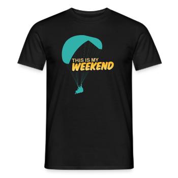 Gleitschirmflieger Spruch This is my Weekend - Männer T-Shirt - Schwarz - Vorne - AI Model Male 178 light (178cm)