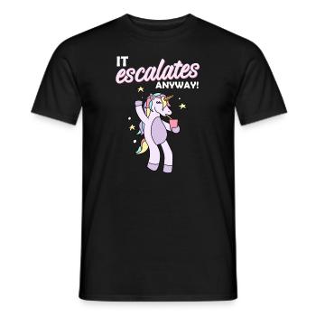 Festival Party Bachelor Party It escalates - Men's T-Shirt - black - Front - AI Model Male 178 light (178cm)
