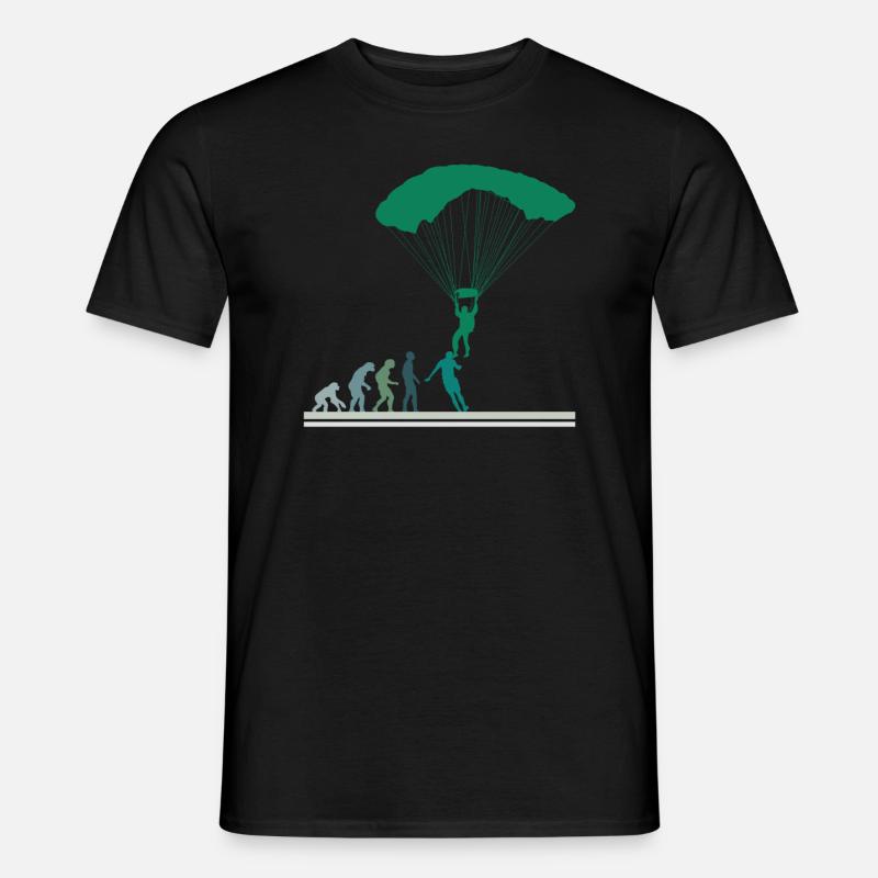 Fallschirmspringer Evolution Fallschirm Skydiving - Männer T-Shirt - Schwarz