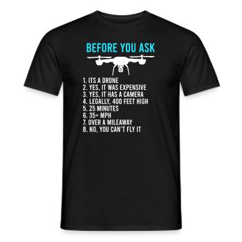 Bevor du fragst Drohnen Informationen FPV Piloten - Männer T-Shirt - Schwarz - Vorne - AI Model Male 178 light (178cm)