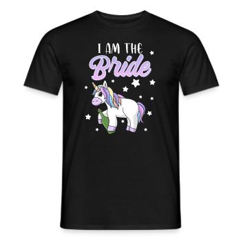 Junggesllin wird zur Braut Party Spruch - Männer T-Shirt - Schwarz - Vorne - AI Model Male 178 light (178cm)