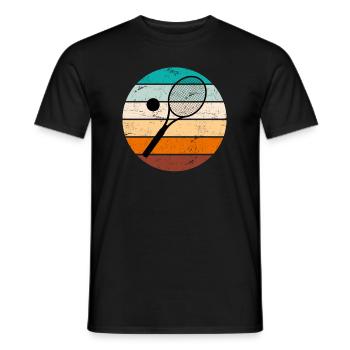 Vintage Tennisschläger Tennisball Tennisgadgets - Männer T-Shirt - Schwarz - Vorne - AI Model Male 178 light (178cm)