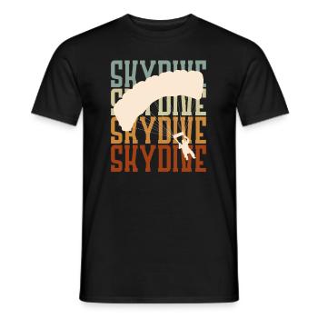 Skydiver Vintage Logo Parachutiste Retro - T-shirt homme - noir - Devant - AI Model Male 178 light (178cm)