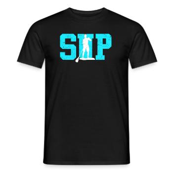 SUP stand up paddle lettrage logo paddle - T-shirt homme - noir - Devant - AI Model Male 178 light (178cm)
