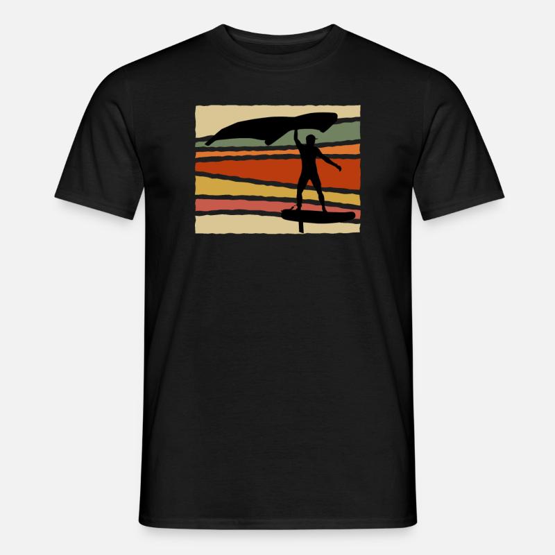 Wingsurf Wingfoil Wing Foil Surf Retro Geschenk - T-shirt homme - noir