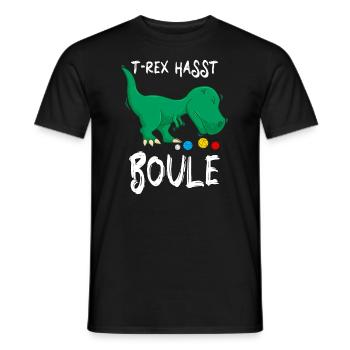 Lustiger Boule Spruch TRex hasst Boule Boccia - Männer T-Shirt - Schwarz - Vorne - AI Model Male 178 light (178cm)