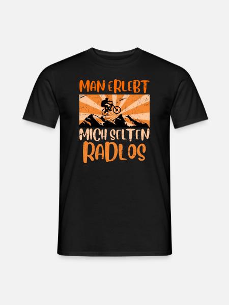 Mountainbike Geschenk MTB Spruch selten radlos - Männer T-Shirt - Schwarz