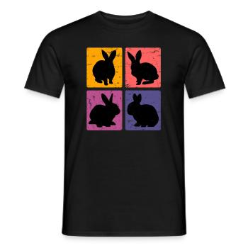 Vintage Hasen Kaninchen Nagetier Geschenk - Männer T-Shirt - Schwarz - Vorne - AI Model Male 178 light (178cm)