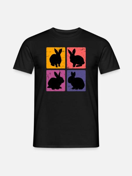 Vintage Hasen Kaninchen Nagetier Geschenk - Männer T-Shirt - Schwarz