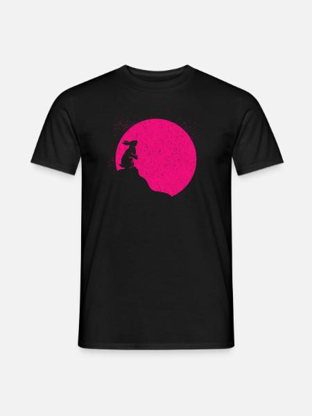Blood Moon with Rabbit Full Moon Rabbit Gift - Men's T-Shirt - black