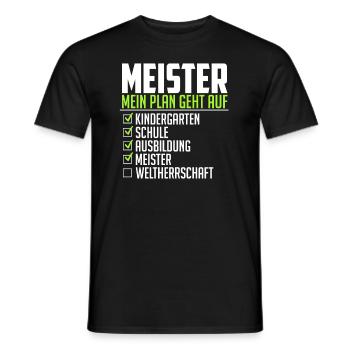 Meister lustiger Spruch Weltherrschaft Abschluss - Männer T-Shirt - Schwarz - Vorne - AI Model Male 178 light (178cm)