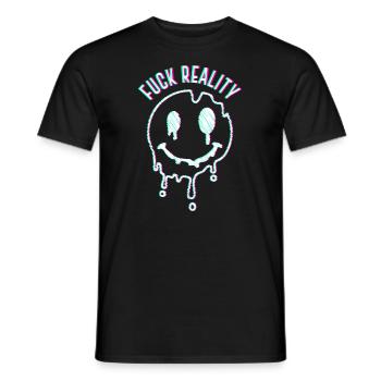 Techno Musik Spruch Fuch Reality Hardtek Hardstyle - Männer T-Shirt - Schwarz - Vorne - AI Model Male 178 light (178cm)