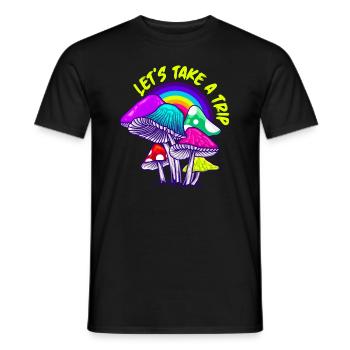 LSD Lets take a trip Party Droge Techno - Männer T-Shirt - Schwarz - Vorne - AI Model Male 178 light (178cm)