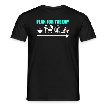 Coffee Beer Grilling Sex Daily Planning Men Plan - Men's T-Shirt - black - Front - AI Model Male 178 light (178cm)