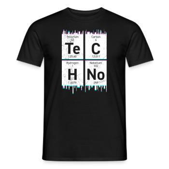 Techno Musik Chemie Elemente Periodensystem - Männer T-Shirt - Schwarz - Vorne - AI Model Male 178 light (178cm)