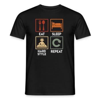 Hardstyle DJ Musik Eat Sleep Hardstyle Hardtekk - Männer T-Shirt - Schwarz - Vorne - AI Model Male 178 light (178cm)