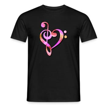 Techno Music Bass Wrench Clef Clef - Men's T-Shirt - black - Front - AI Model Male 178 light (178cm)