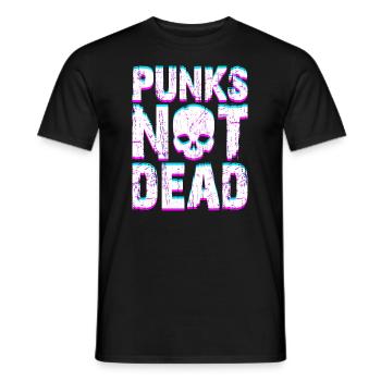 Punk Rock sort Punks Not Dead Punker Rocker - T-shirt homme - noir - Devant - AI Model Male 178 light (178cm)