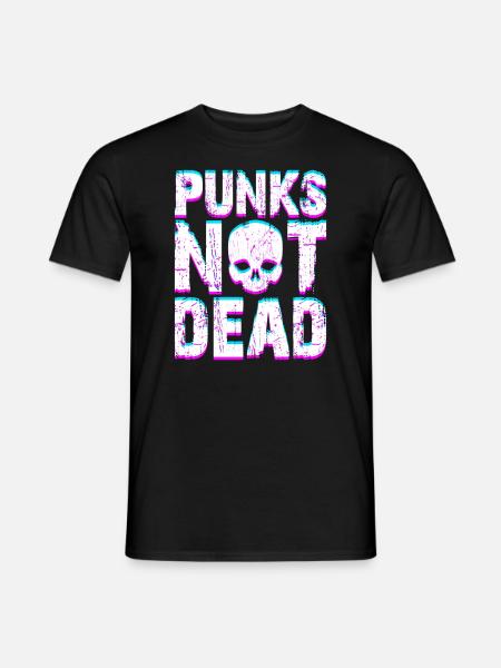 Punk Rock Spruch Punks Not Dead Punker Rocker - Männer T-Shirt - Schwarz