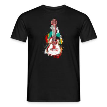 Guitare guitare acoustique guitare électrique guitariste - T-shirt homme - noir - Devant - AI Model Male 178 light (178cm)