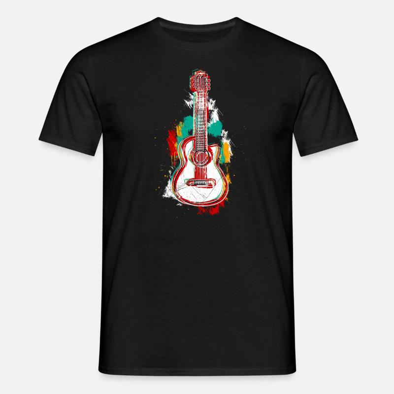 Muzyk Gitara akustyczna Gitara elektryczna Gitarzysta - Koszulka męska - czarny