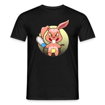 Zombie Hase mit Kettensäge Kaninchen Geschenk - Männer T-Shirt - Schwarz - Vorne - AI Model Male 178 light (178cm)