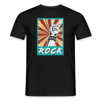 Rock Hand Signal Symbol Rock Music Rocker - Men's T-Shirt - black - Front - AI Model Male 178 light (178cm)