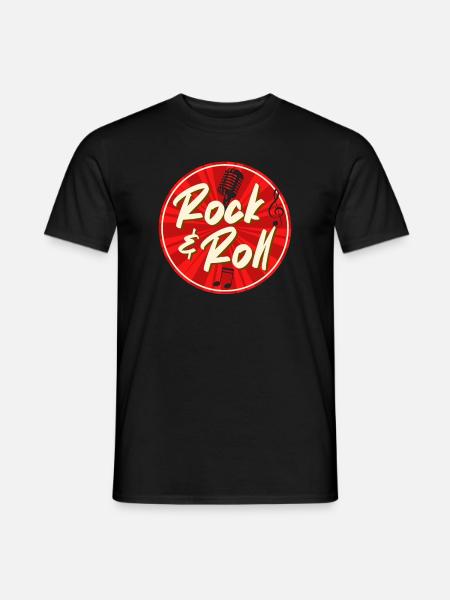 Rock and Roll Rockmusik Heavy Metal Gitarre - Männer T-Shirt - Schwarz