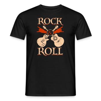 Rock and Roll Guitare acoustique Guitare e-guitare musiciens - T-shirt homme - noir - Devant - AI Model Male 178 light (178cm)