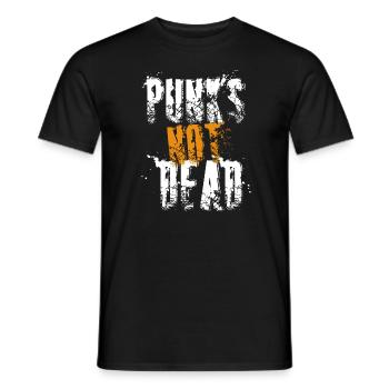 Rock music saying Rocker Punk is not dead Punker - Men's T-Shirt - black - Front - AI Model Male 178 light (178cm)