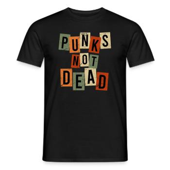Punks not Dead Punk Rock Punker Retro Vintage - Men's T-Shirt - black - Front - AI Model Male 178 light (178cm)