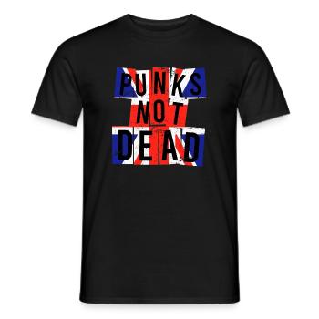 Punks not dead Punker Angleterre Royaume-Uni - T-shirt homme - noir - Devant - AI Model Male 178 light (178cm)