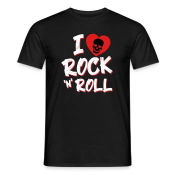 I love Rock and Roll - Men's T-Shirt - black - Front - AI Model Male 178 light (178cm)