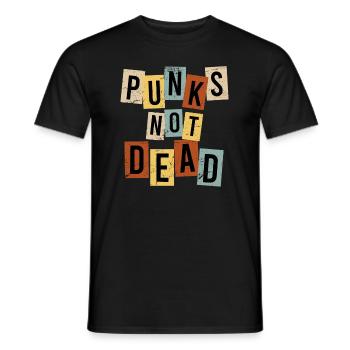 Rockmusik Punk Rock Spruch Punk is not dead - Männer T-Shirt - Schwarz - Vorne - AI Model Male 178 light (178cm)
